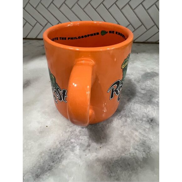 Rainforest Cafe Mug Orange Ceramic Coffee Cup 2000 IGGY Lizard Quote Retro Vinta - Picture 3 of 6